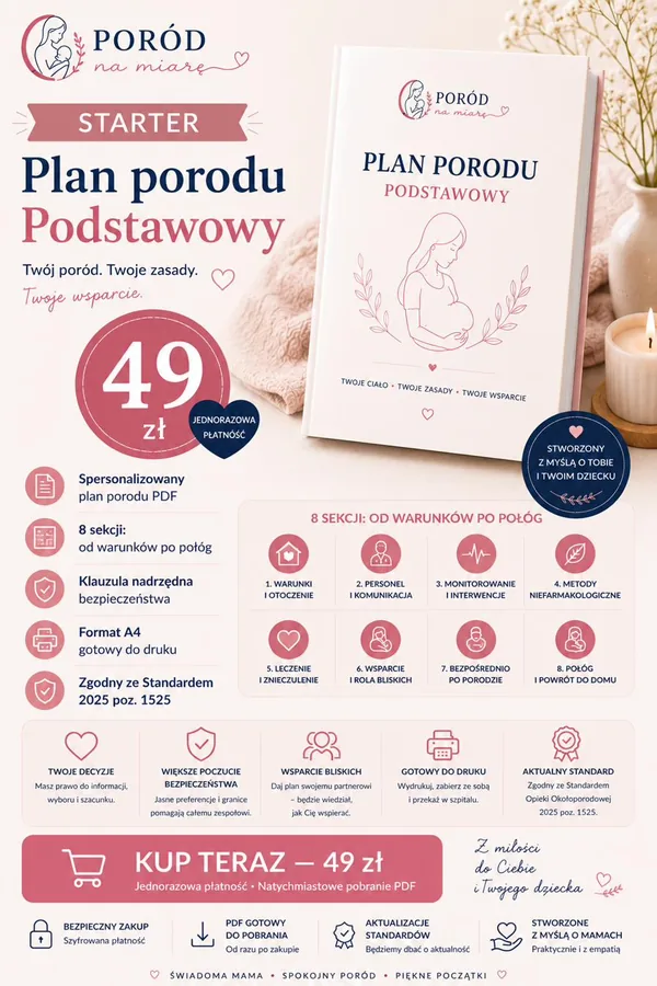 Plan porodu Podstawowy — okładka PDF