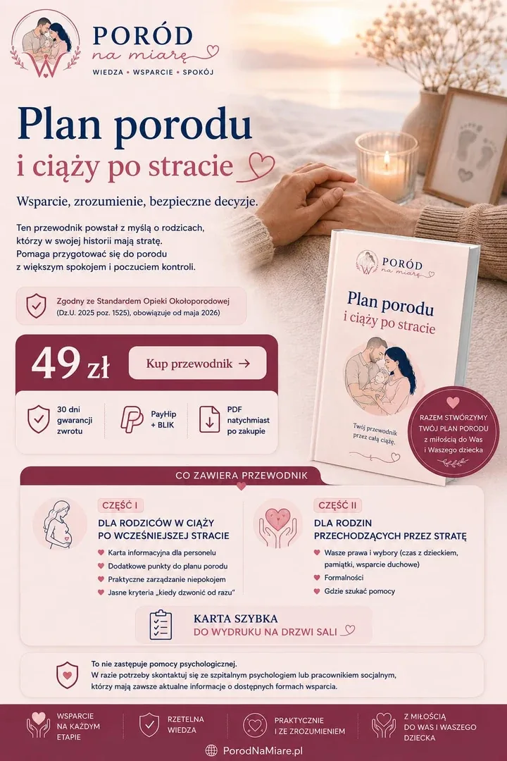 Plan porodu i ciąży po stracie — okładka PDF